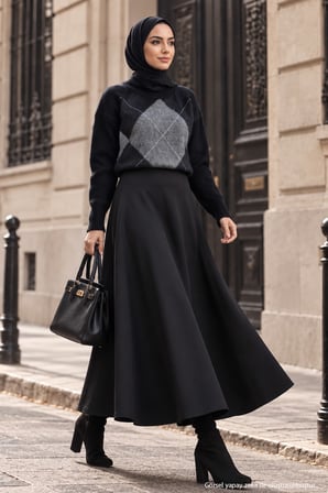 Baklava Desen Kazak Siyah HM2976