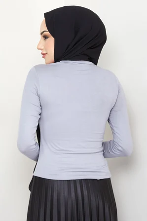 Balıkçı Yaka Body Gri