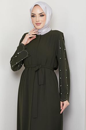 Kolu Taşlı Gizli Patlı Ferace Haki