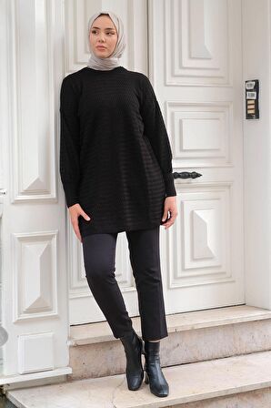 Salaş Triko Tunik Siyah HM2230