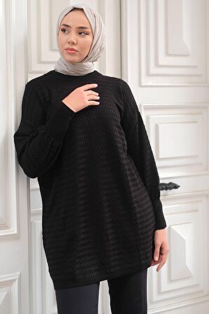 Salaş Triko Tunik Siyah HM2230