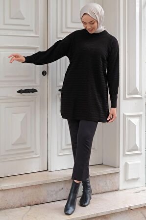 Salaş Triko Tunik Siyah HM2230
