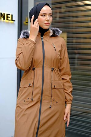 Süs Cepli İçi Peluş Mont Taba HM2295