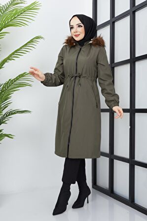 Beli Bağcıklı Mont Haki