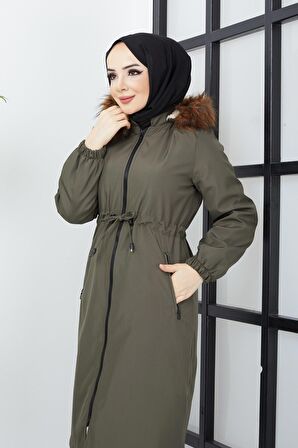 Beli Bağcıklı Mont Haki