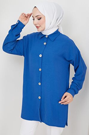 Aerobin Oversize Tunik İndigo HM2324