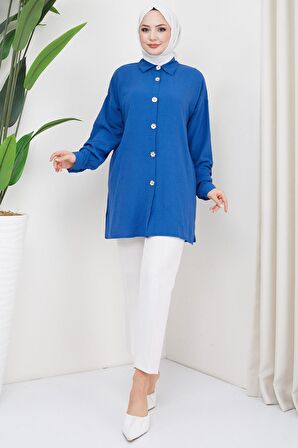 Aerobin Oversize Tunik İndigo HM2324