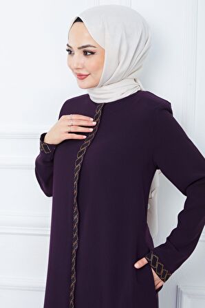 Gizem Taşlı Ferace Mürdüm HM2358