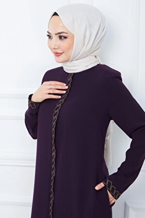 Gizem Taşlı Ferace Mürdüm HM2358