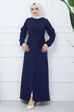 Gizli Patlı Kuşaklı Ferace Lacivert HM2361