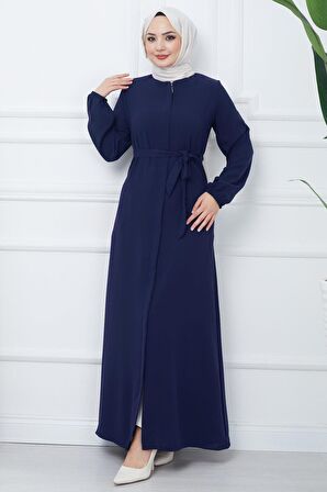 Gizli Patlı Kuşaklı Ferace Lacivert HM2361