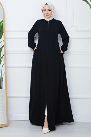 Parçalı Mevlana Ferace Siyah HM2362