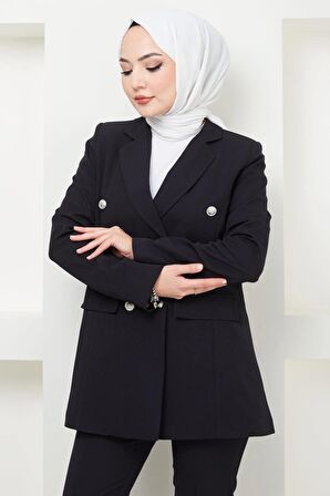 Ceketli İkili Takım Siyah HM2376