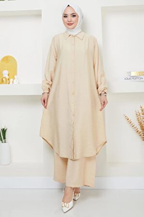 Beyza Tunik Pantolon İkili Takım Bej HM2385