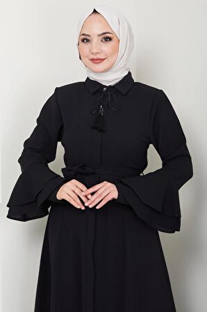Kolu Volanlı Ferace Siyah HM2393