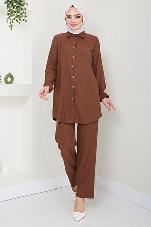 Bürümcük Gömlekli Takım Kahverengi HM2394