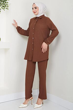 Bürümcük Gömlekli Takım Kahverengi HM2394