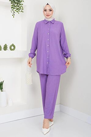 Bürümcük Gömlekli Takım Lila HM2394