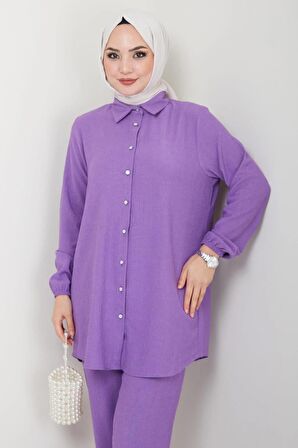 Bürümcük Gömlekli Takım Lila HM2394
