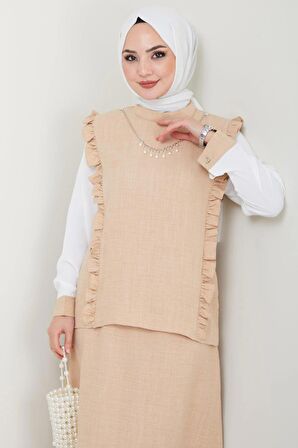 Elisa Etekli Takım Bej HM2397