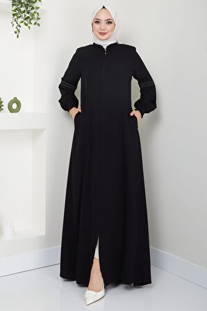 Kolu Nakışlı Ferace Siyah HM2412