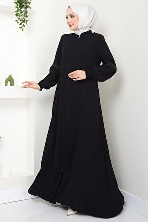 Kolu Nakışlı Ferace Siyah HM2412