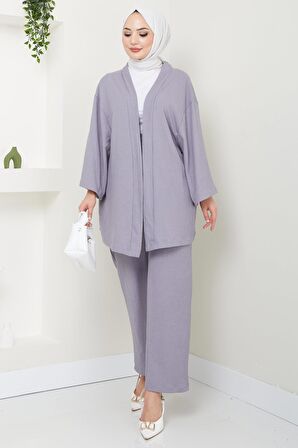Kimono Pantolon Takım Gri HM2434
