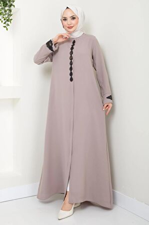 Damla Taş Detaylı Ferace Vizon HM2435