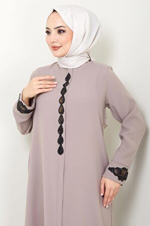 Damla Taş Detaylı Ferace Vizon HM2435