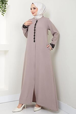 Damla Taş Detaylı Ferace Vizon HM2435