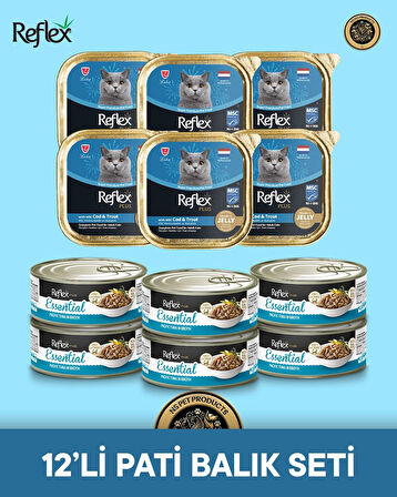 Reflex Plus Kedi Maması 12'li Pati Balık Set
