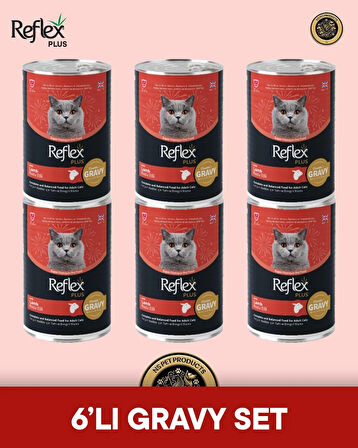 Reflex Plus Kedi Maması 6'lı Kuzu Gravy Set