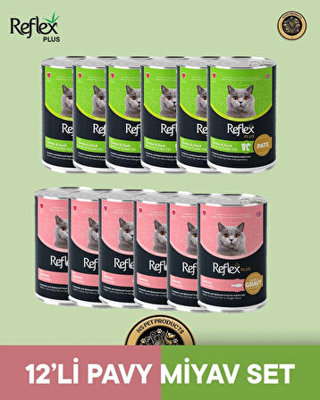 Reflex Plus Kedi Maması 12'li Pavy Miyav Set