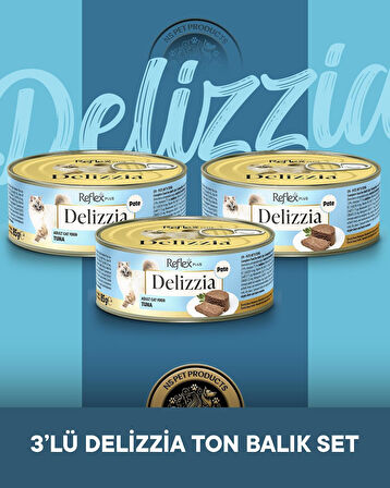 Reflex Plus Delizzia Yetişkin Ton Balıklı Pate Kedi Maması 3x85 gram