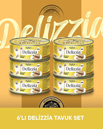 Reflex Plus Delizzia Yetişkin Tavuklu Pate Kedi Maması 6x85 gram