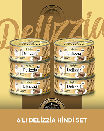 Reflex Plus Delizzia Yetişkin Hindi Etli Pate Kedi Maması 6x85 gram