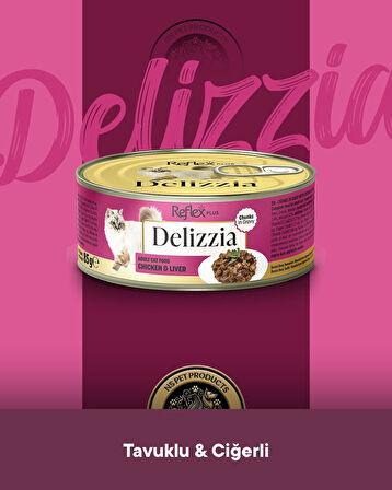 Reflex Plus Delizzia Yetişkin Tavuklu-Ciğerli Gravy Kedi Maması 3x85 gram