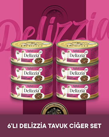 Reflex Plus Delizzia Yetişkin Tavuklu-Ciğerli Gravy Kedi Maması 6x85 gram