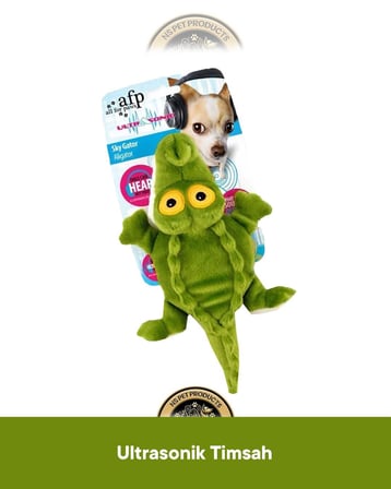 Ultrasonik Timsah Peluş Köpek Oyuncağı 32,5x20x6 cm