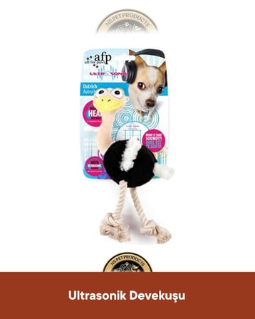Ultrasonik Devekuşu Peluş Köpek Oyuncağı 28x18,5x9 cm