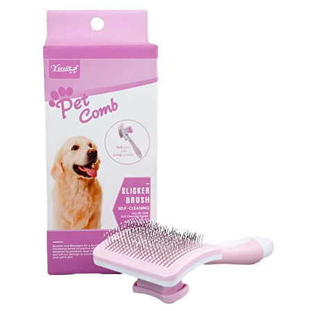 Sustali Tel Uç Kedi Köpek Fırça Pembe Small