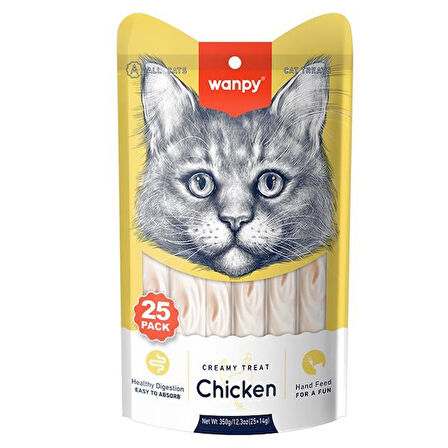 Wanpy Tavuk 25x14 Gram Krema Kedi Ödülü
