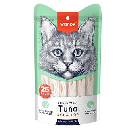 Wanpy Ton&Deniz Taraklı 25*14 gr Krema Kedi