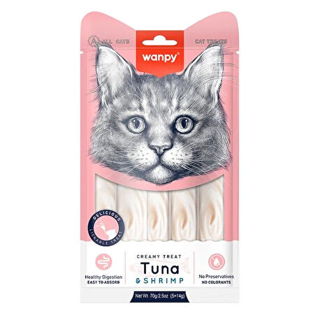Wanpy Ton&Karides Krema Ödül 5x14gr Likit Kedi Ödülü