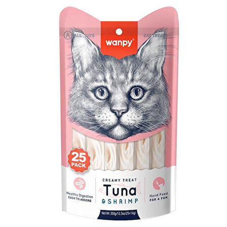 Wanpy Ton&Karides 25*14 gr Krema Kedi Ödülü 