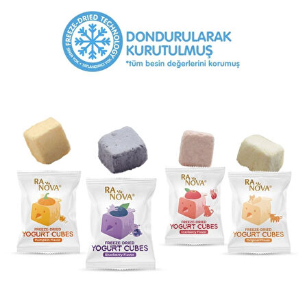 Ranova Kedi&Köpekler İçin Dondurularak Kurutulmuş Yoğurt *1g *40'lı (Karışık Lezzet)