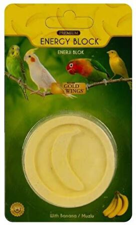 Gold Wings Premium Kuşlar İçin Enerji Bloğu Gaga Taşı Muzlu