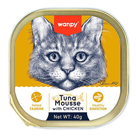 Wanpy Kedi 40g 6'lı Ton Balıklı & Tavuklu Alutray Yaş Mama