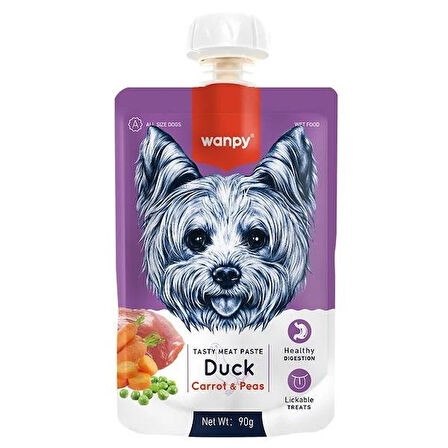 Wanpy Köpek Et Ezmesi 2 Lezzet 4lü Paket 4x90gr (Ördek-Kuzu)