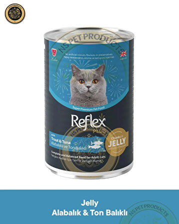 Reflex Plus Jöle İçinde Et Parçacıklı Alabalıklı ve Ton Balıklı Yetişkin Kedi Maması 400gr